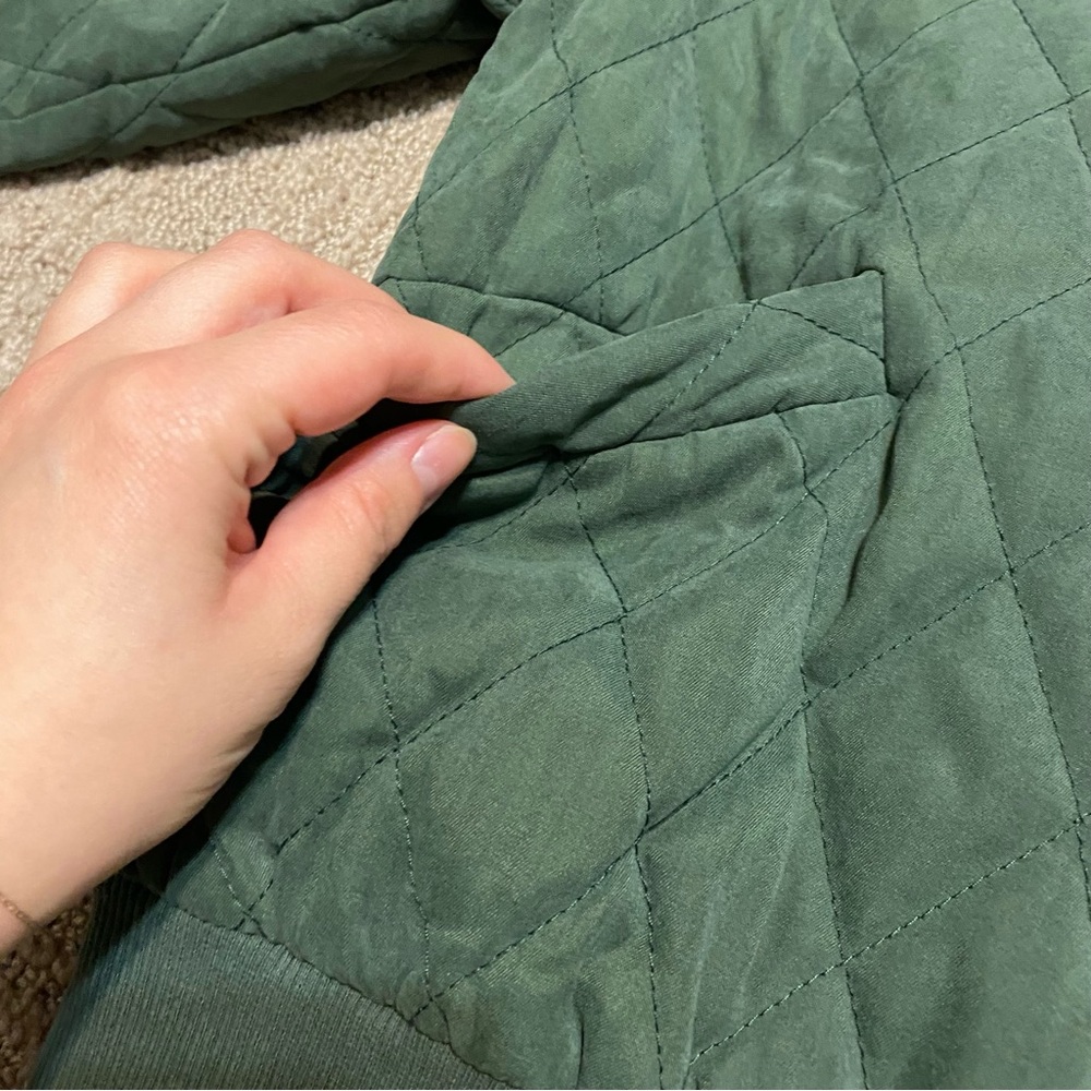 {Sage The Label} Green Quilted Bomber Jacket ~ Size XS - Picture 11 of 16